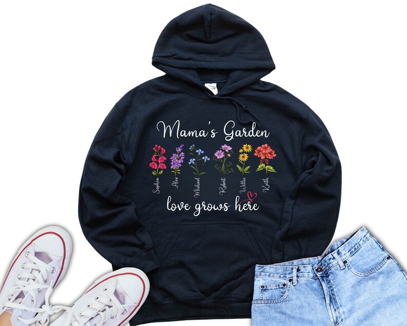 Custom Mama's Garden Tshirts, Floral Mama Sweatshirts, Flower Lover