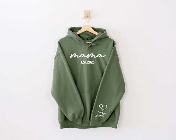 Personalized Mama Sweatshirt With Kids Name On Sleeve, Mothers Day Hoodie, Custom Est Date Mom Hoodie, Grandma Sweatshirt , Gift For Mommy