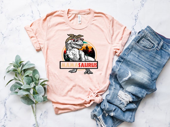 Mamasaurus Dinosaur Floral T-Shirt Gift Mom Of 2 Mamasaurus Dinosaur Floral T-Shirt Gift Mom Of 2