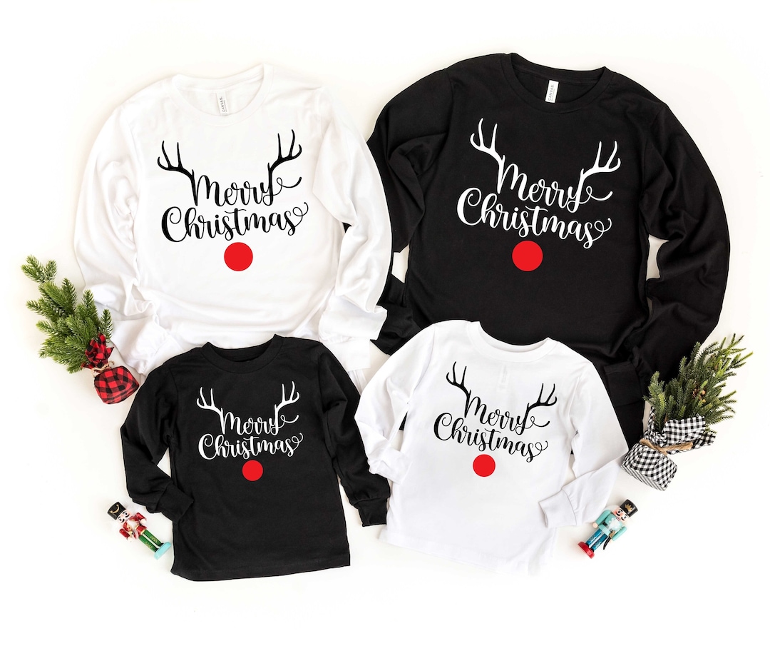 Family Christmas Pajama Shirts, Long Sleeve Christmas Shirts, Matching Holiday Pajama Top, Merry