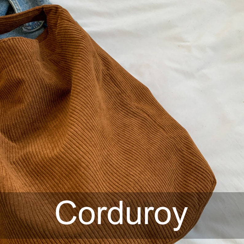 Tote Bag Corduroy Bag Everyday Crossbody Travel Vintage Eco Friendly Shoulder Bag for Women Gift for Her image 8