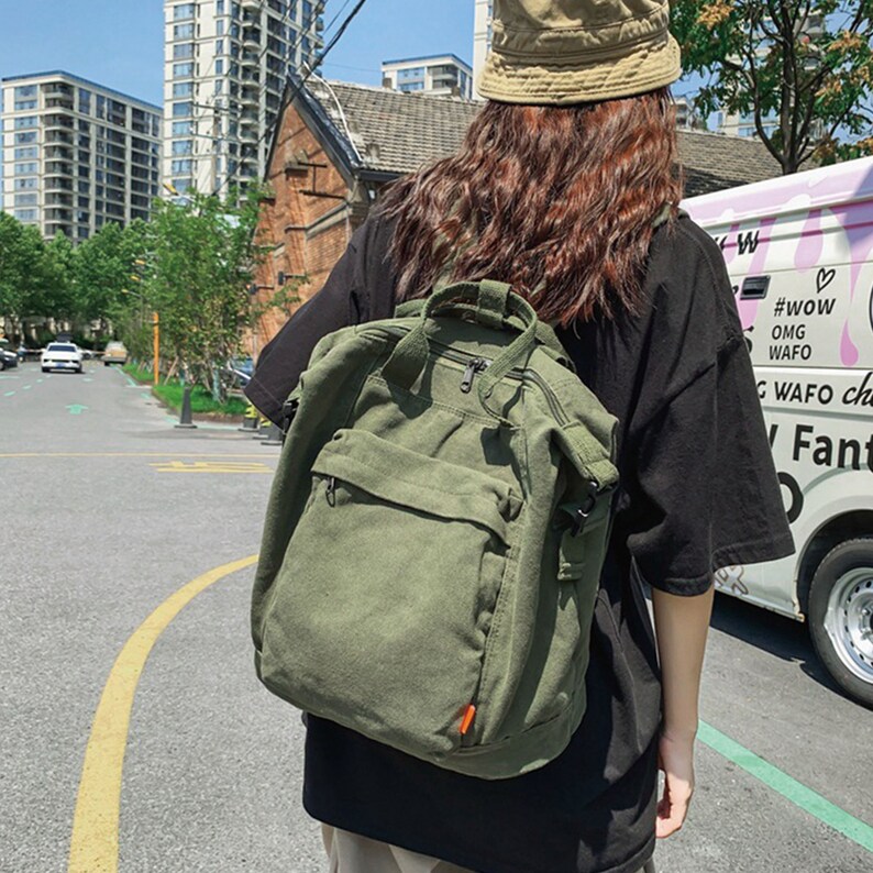 Large Capacity Vintage Travel Canvas Backpack Retro Handbag Cotton Travel Bag Canvas Bag for Women Everyday Bag School Bag Gift for Her image 7