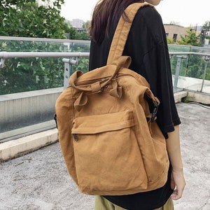 Large Capacity Vintage Travel Canvas Backpack Retro Handbag Cotton Travel Bag Canvas Bag for Women Everyday Bag School Bag Gift for Her image 2