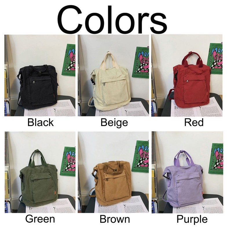 Large Capacity Vintage Travel Canvas Backpack Retro Handbag Cotton Travel Bag Canvas Bag for Women Everyday Bag School Bag Gift for Her image 3