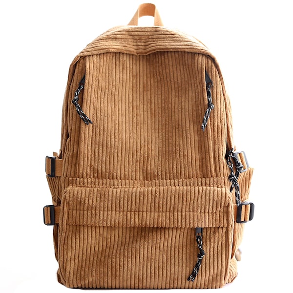 Corduroy Classic Large Bag Eco Friendly Vintage Zipper Backpack Everyday Bag Casual Bag Gift