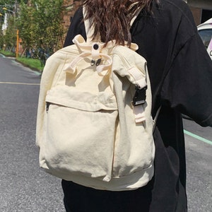 Large Capacity Vintage Travel Canvas Backpack Retro Handbag Cotton Travel Bag Canvas Bag for Women Everyday Bag School Bag Gift for Her image 8