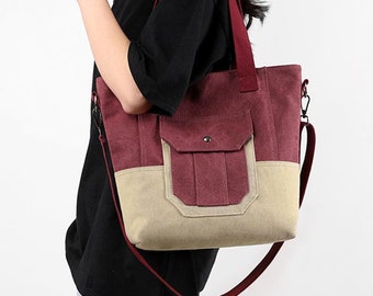 Cotton Bag Everyday Canvas Crossbody Vintage Eco Friendly Shoulder Bag Travel Gift Her Adjustable Strap