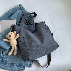 Cotton Corduroy Basic Bag Everyday Bag Travel Large Pockets - Etsy