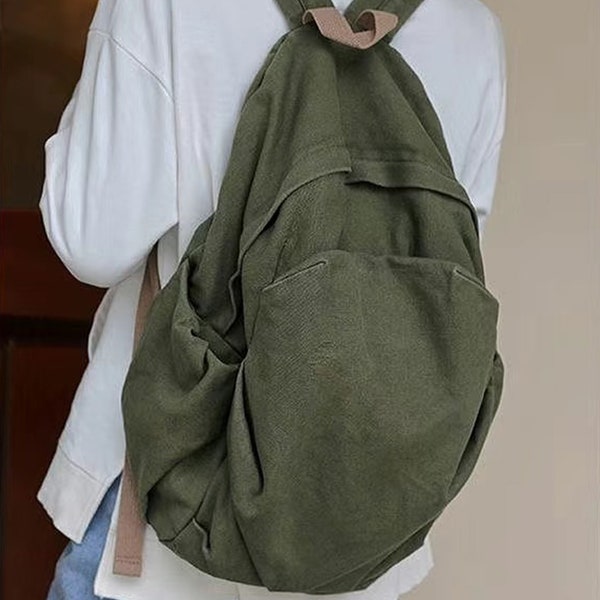 Sac à dos de voyage vintage en toile grande capacité, sacs rétro, sac de voyage en coton, sac en toile pour femme, sac de tous les jours, sac d'école, cadeau pour elle