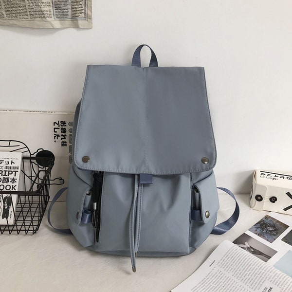 Nylon Rucksack Basic Tasche Alltagstasche für Frauen Große Kapazität Reise Schultasche