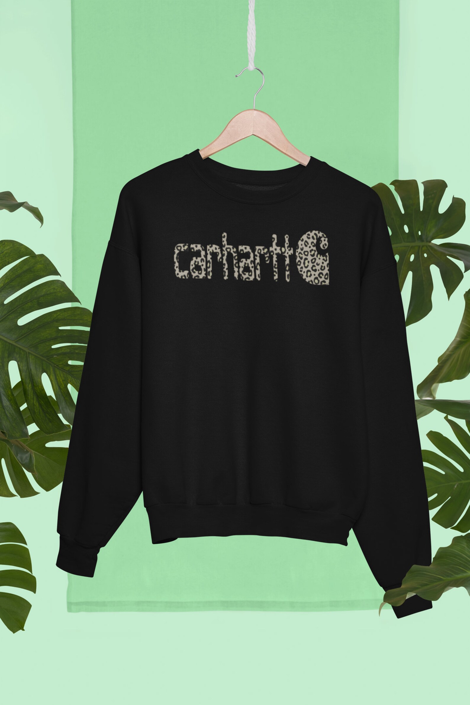 Carhartt Leopard Print SweatShirt Hoodie Special Unique Etsy