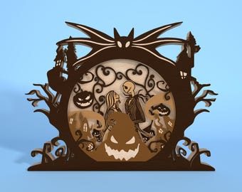 Halloween Film stehend Laser Cut Datei geschnitten, Halloween Schicht Holzschild Zeichen, Halloween Charaktere geschnitten Datei, Halloween Dekor, Glowforge