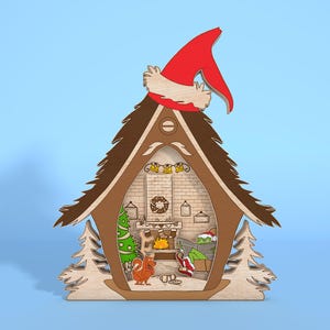 Mehrschichtige Weihnachtslaser-Schnitt-Datei-Svg, frohe Weihnachten stehende Schicht Holzschild-Svg, Grinchmas Holzschild, Weihnachtsdekor, Glowforge-Svg-Datei