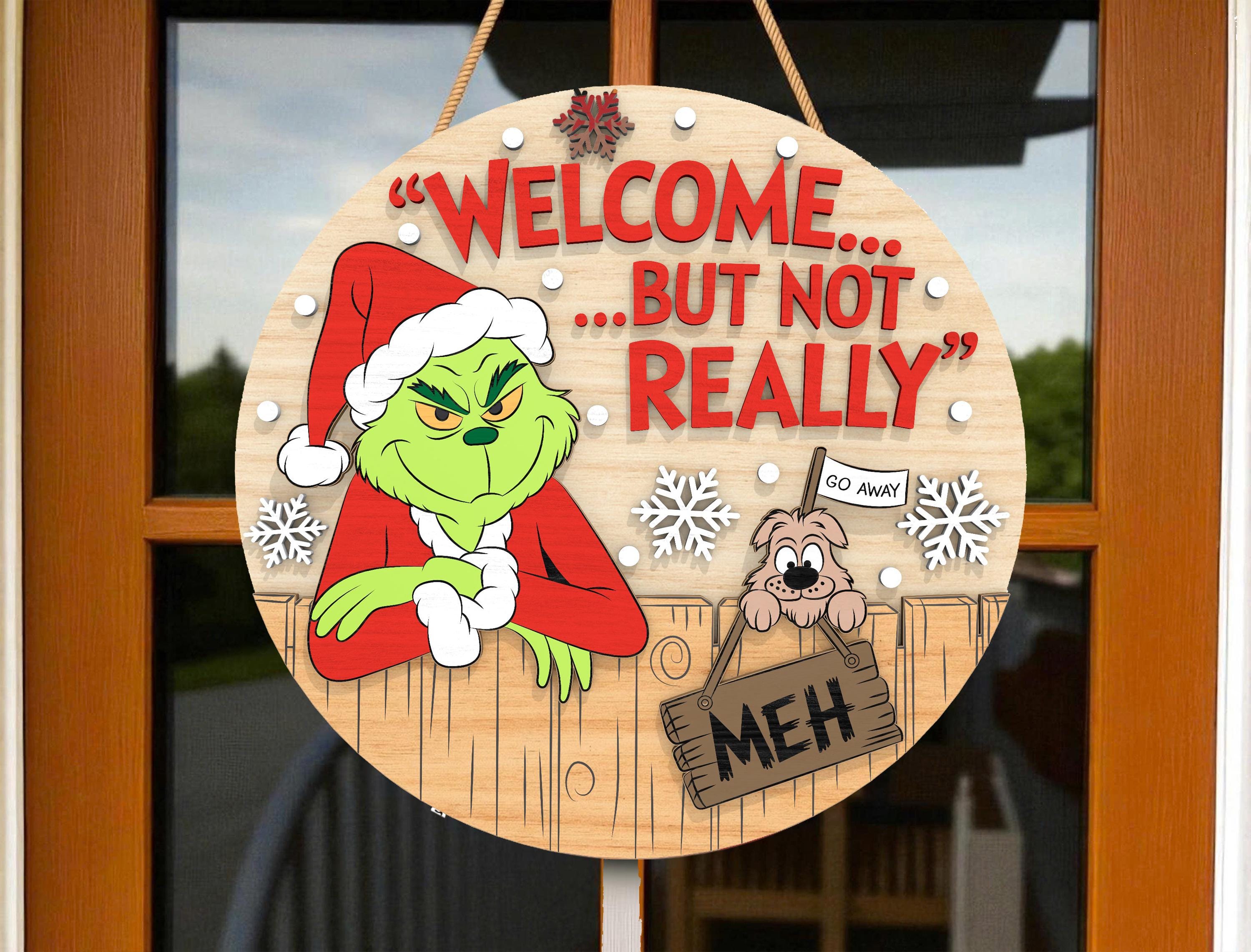 Funny Christmas Door Sign Laser Cut File, Holiday Welcome but Not ...