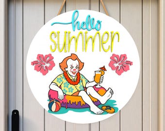 Rolig Hej Sommar Laserskuren Fil | 3 mm Trä Strandskylt SVG | Tropisk Semesterdekor | Glowforge Digital Nedladdning