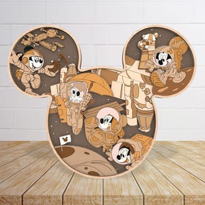 Multilayer Cartoon Astronant Svg, Funny Mouse Head Lasercut File Svg, Holiday Decor Standing Svg,Wooden Cartoon Svg, Holiday Decor,Glowforge
