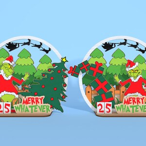Christmas Countdown Standing Laser Cut File Svg, Merry Grinchmas Layer Cut File, Days Until Christmas Svg,Countdown To Christmas ,Home Decor