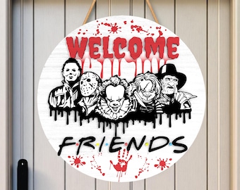 Personalized Horror Wooden Frame Sign With Tiny Figures For Halloween Gift Ideas Ris1200