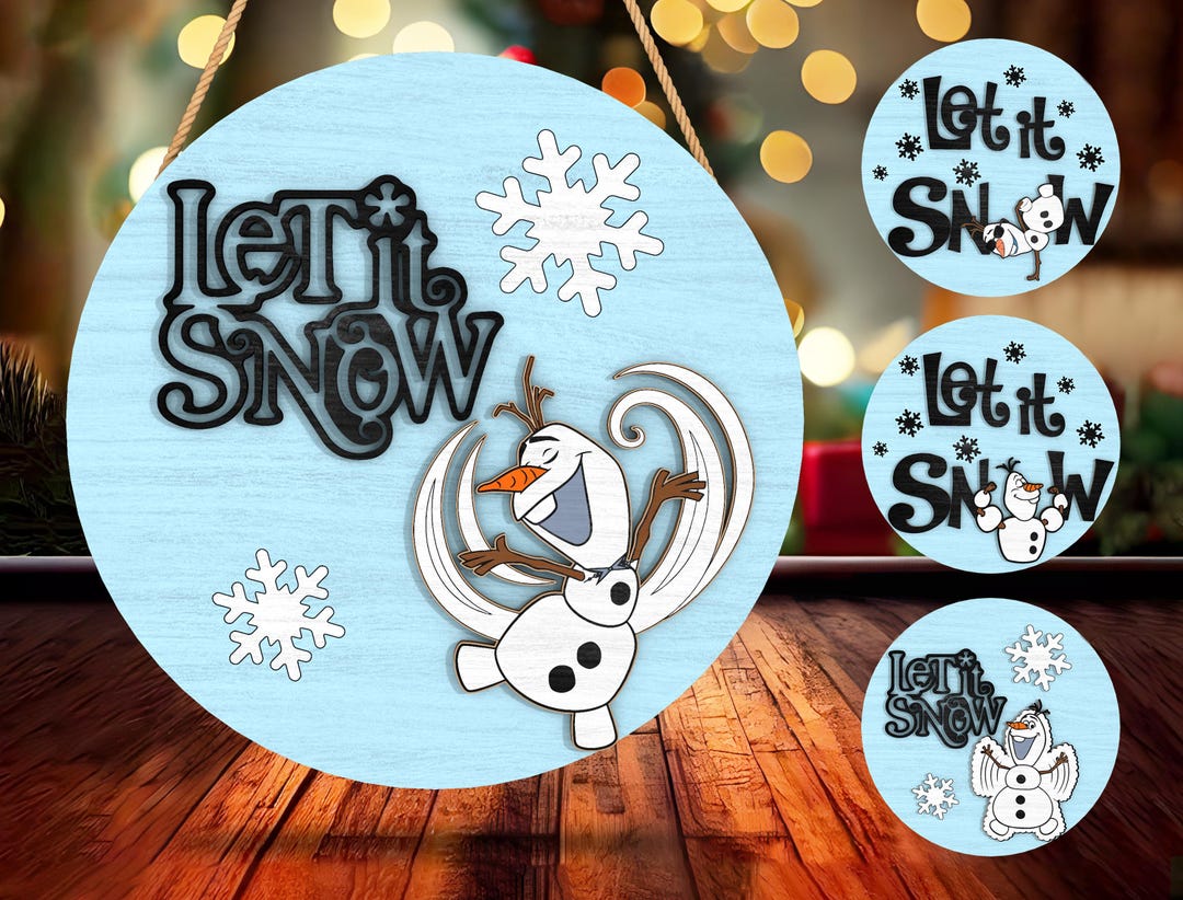 Cartoon Snowman Sign Door Svg, Merry Christmas Round Door Hanger Svg ...