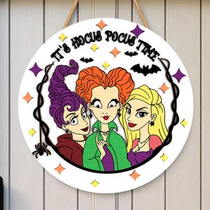 Funny Halloween Witch Door Sign SVG, Layered Round Cut File for Glowforge, Spooky Magic Welcome Door Hanger Laser Design