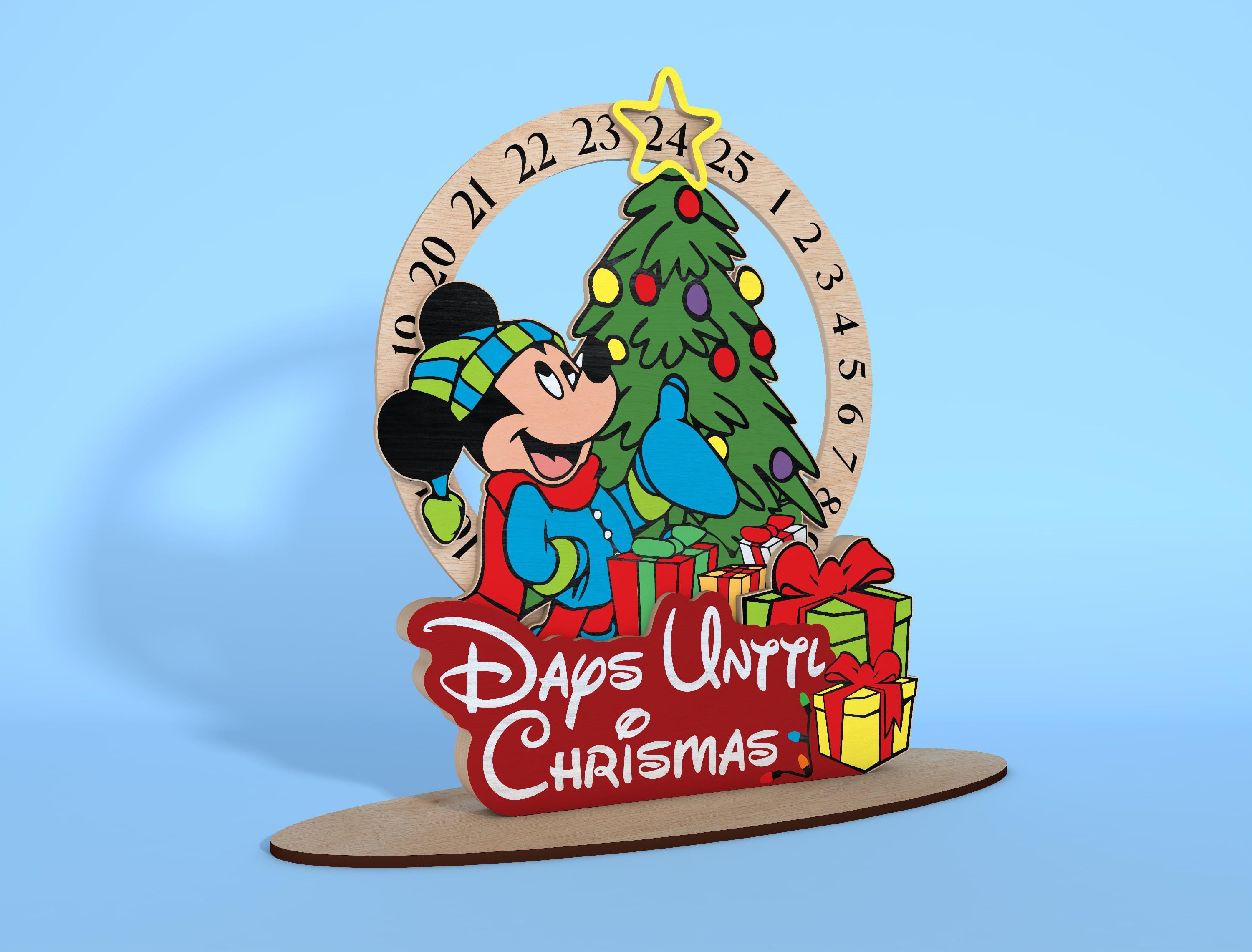 Silly Countdowns Cartoon Christmas Countdown Standing Wood Sign Svg, Christmas Calendar ...