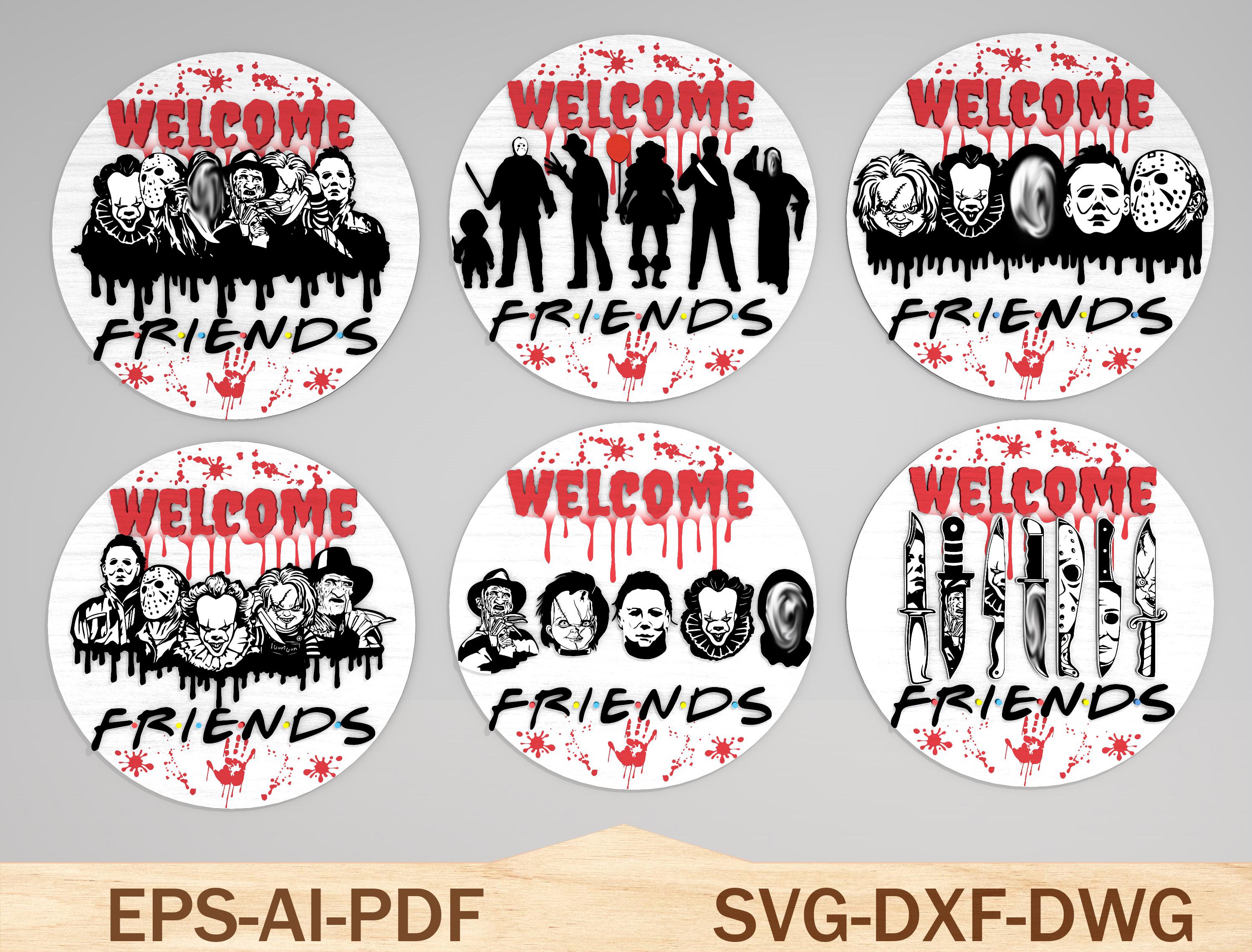 250 + Horror Characters Door Sign Bundle Svg, Halloween Door Hanger Svg ...