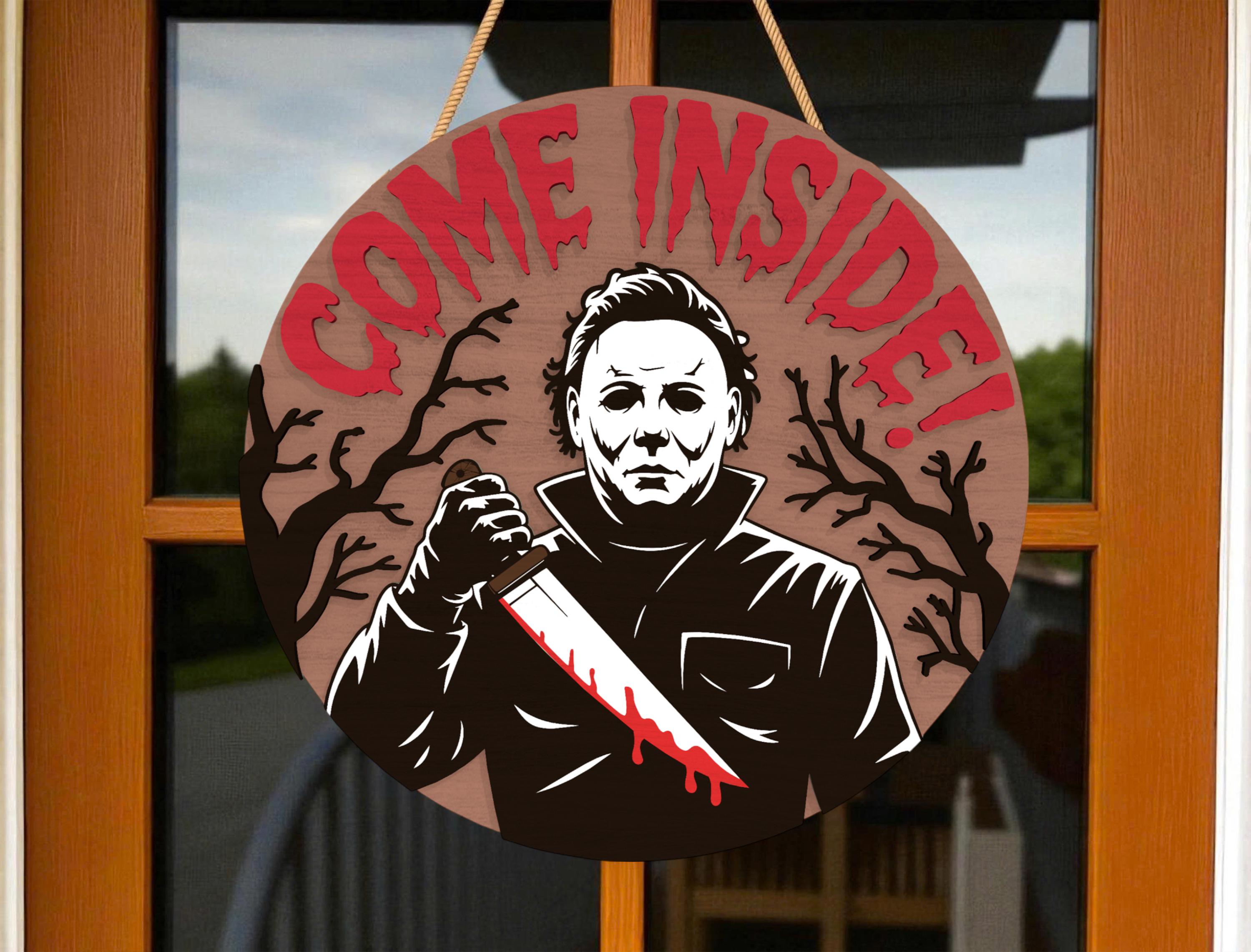 Creepy Welcome Sign SVG, Halloween Door Sign Laser Cut File