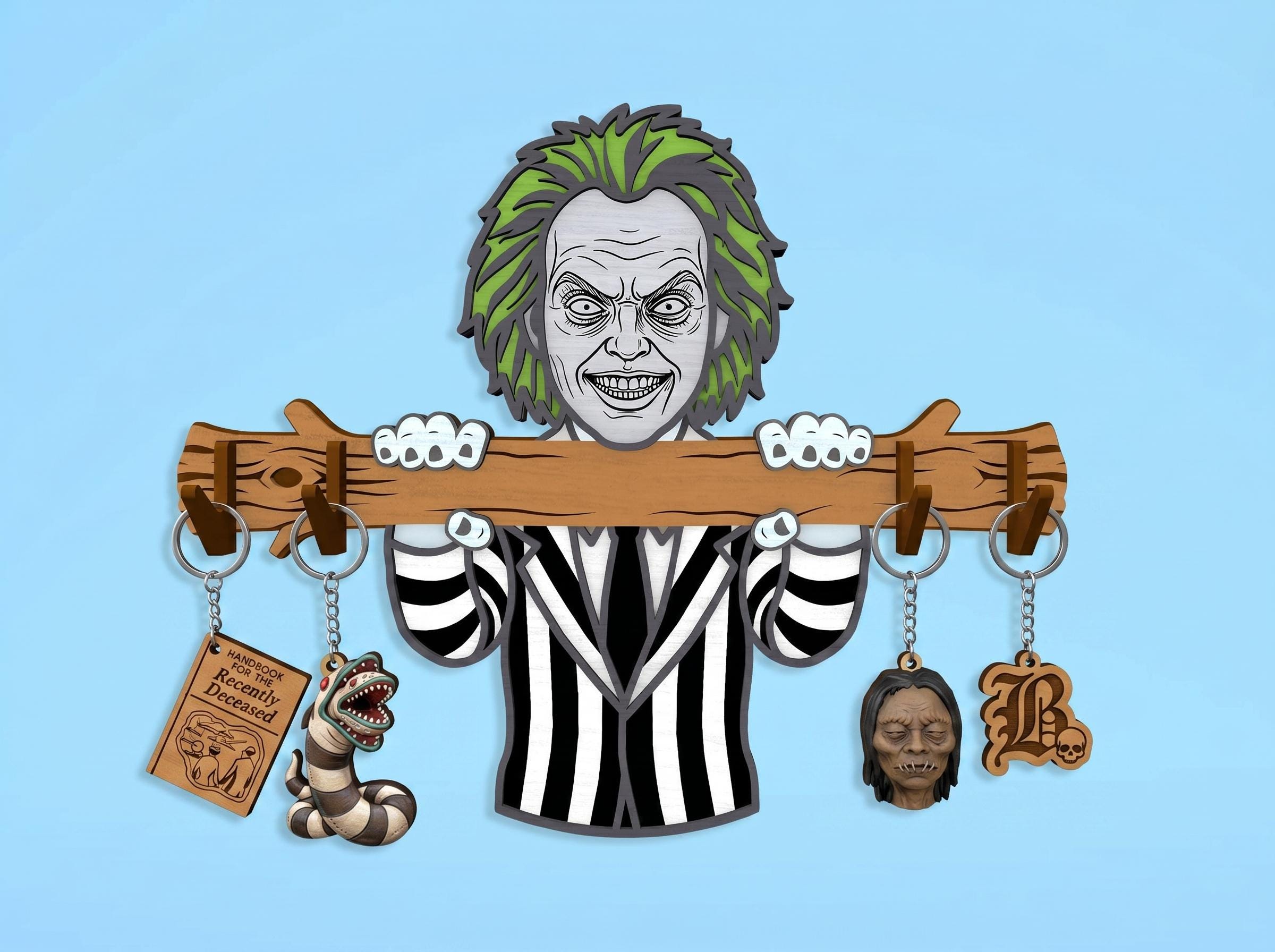 Horror Character Key Holder SVG, Halloween Wall Hook Decor, Spooky ...
