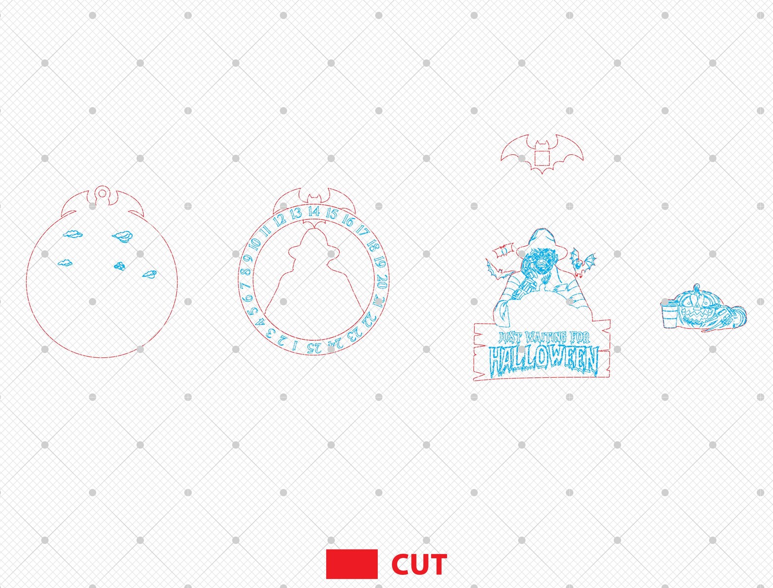 Horror Countdown Ornament Laser Cut Svg , Days Untill Halloween Svg ...