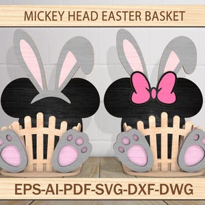 Cartoon Egg Holder Standing, Cartoon Character basket holder Svg, Easter Bunny Rabbit Lasercut File Svg, Wooden Holiday Egg basket Svg