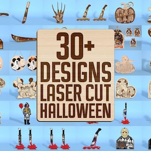 30+ Designs Halloween Laser Cut File Svg,Halloween Shelf Sitter Svg,Layered Halloween Cut File Svg,Horror Characters Svg,Halloween Decor Svg