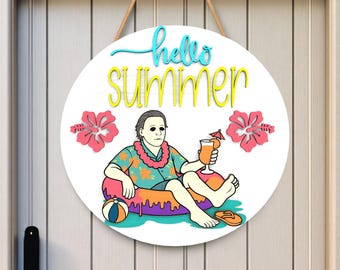 Rolig sommar laserskuren fil | Hej sommarskylt SVG för 3 mm trä | Strandsemesterdekor | Glowforge digital nedladdning
