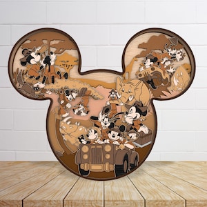 Multilayer Cartoon Wild Svg, Funny Mouse Head Lasercut File Svg, Holiday Decor Standing Svg,Wooden Cartoon Svg, Holiday Decor Svg,Glowforge