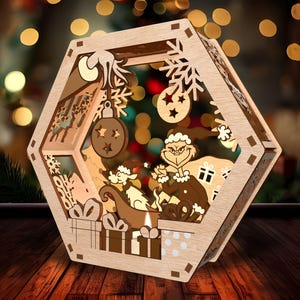 Merry Grinchmas lantaarn lasergesneden bestand Svg, kerst lasergesneden bestand Svg, kerst tekens lantaarn Svg, kerst houten teken, kerst Decor