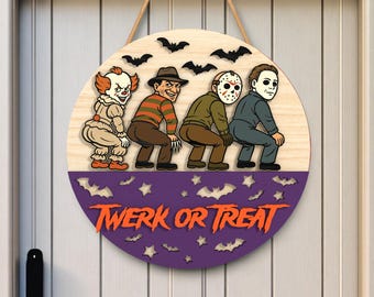 Twerk or Treat Halloween Sign SVG, Funny Laser Cut File for 3mm