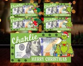 Merry Grinchmas Money Holder Ornament, Merry Christmas Cash Holder Svg, Wooden Grinch Decor Holder, Lasercut File Svg, Glowforge File Svg