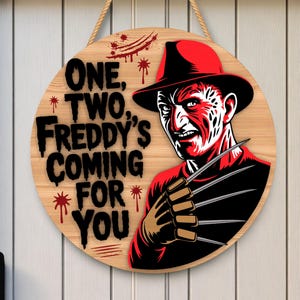 Spooky Horror Door Sign SVG, Halloween Wood Round Cut File , Laser Cut Scary Decor , Nightmare Wall Hanging