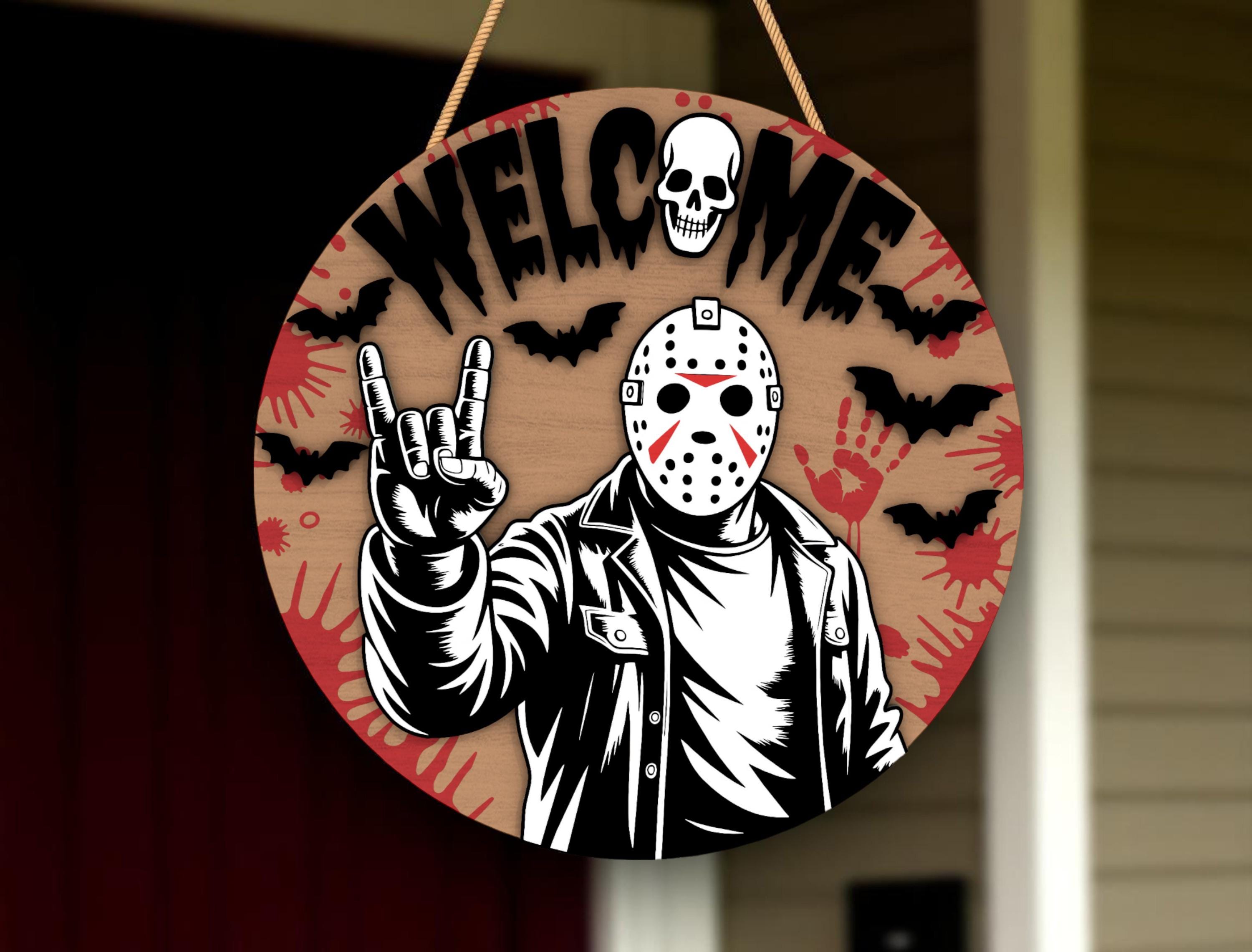 Horror Open Sign Rock Hand Horror Welcome Sign SVG, Laser Cut File for 3mm Wood, Creepy ...