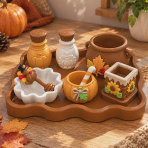 Thanksgiving Sensory Play Set STL, Fall Potion Play Set, Turkey Pumpkin Containers, Autumn Pretend Play, 3D Print Files, Digital Download