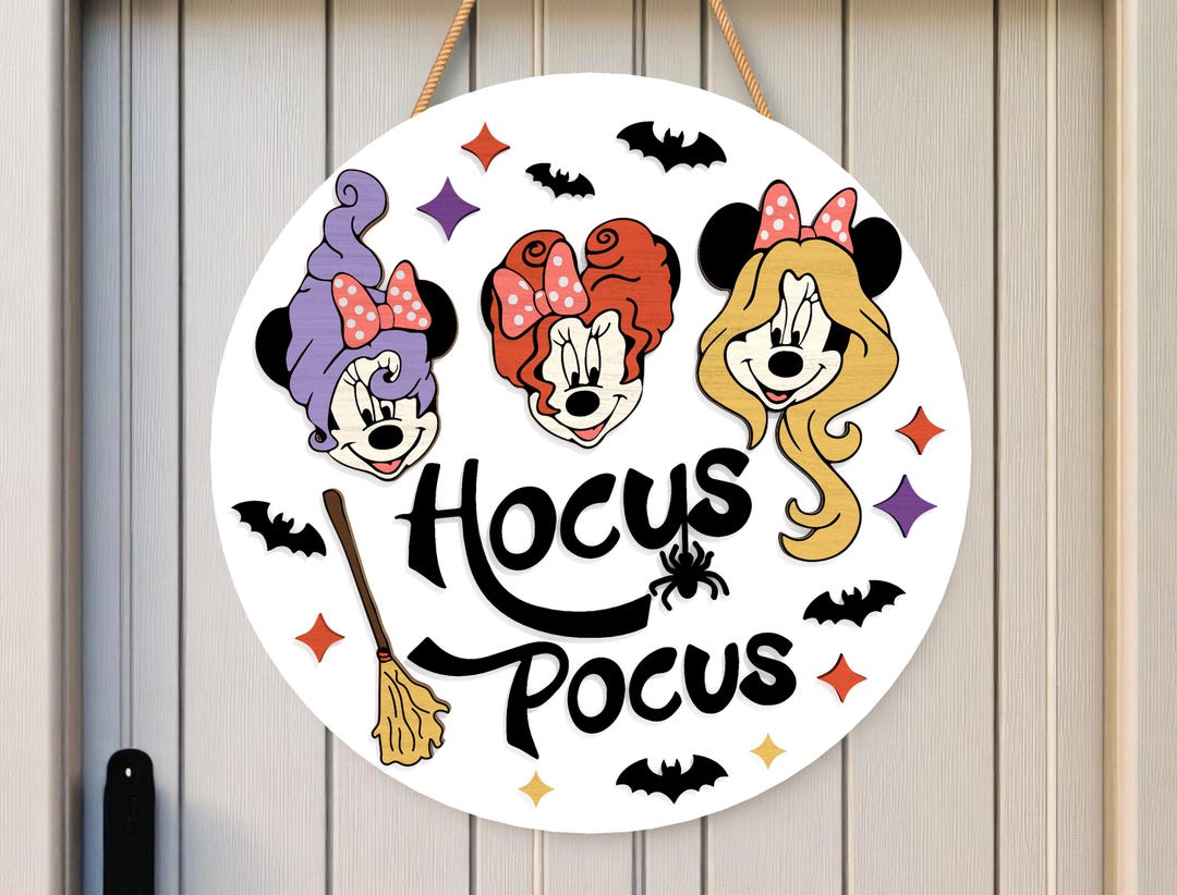 Cute Hocus Pocus Sign SVG, Halloween Witch Door Hanger File, Layered ...