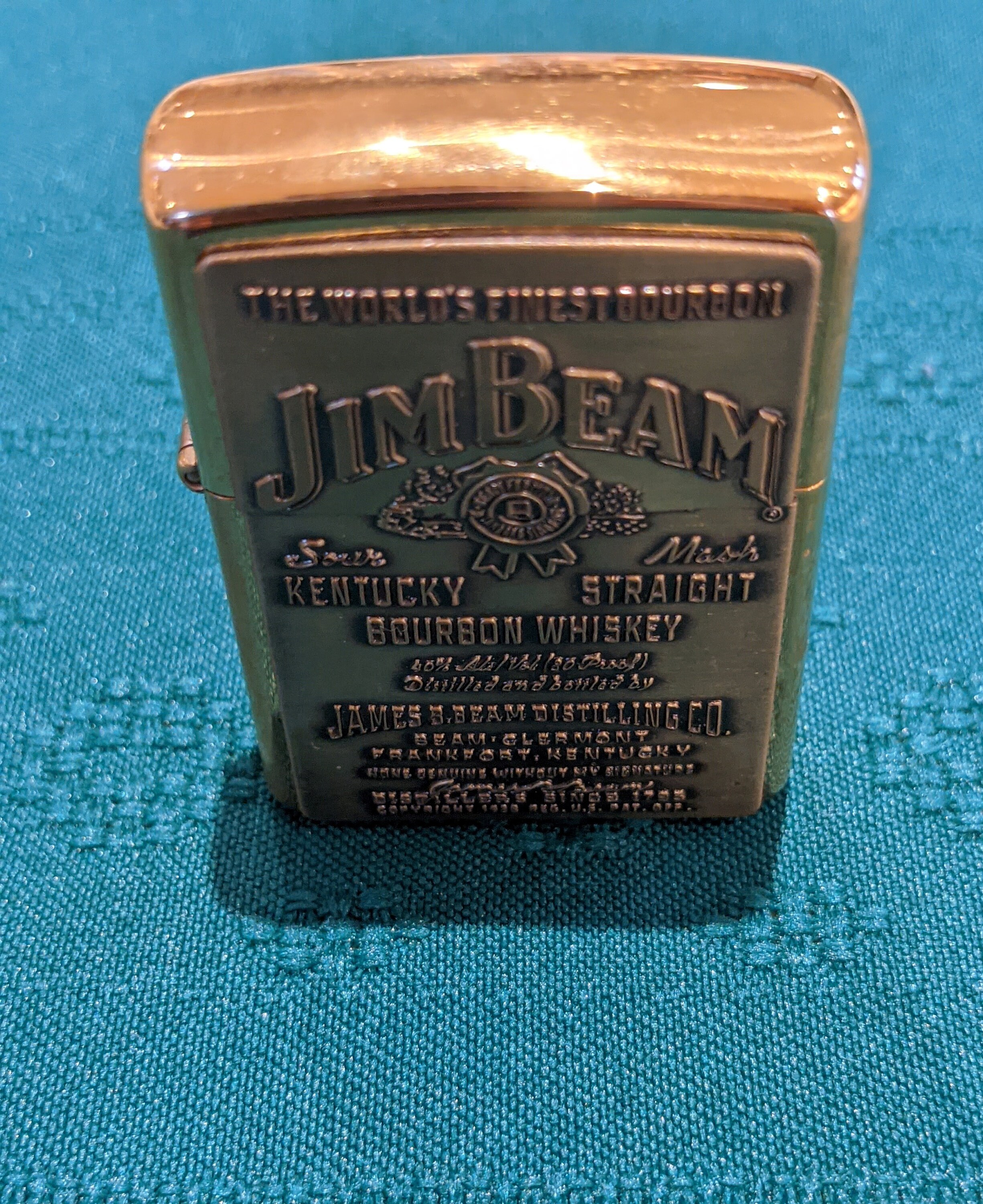 Zippo Jim Beam 1996 Brass Lighter With Raised Emblem - Etsy