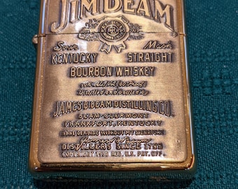 Zippo Jim Beam 1996 Brass Lighter With Raised Emblem - Etsy
