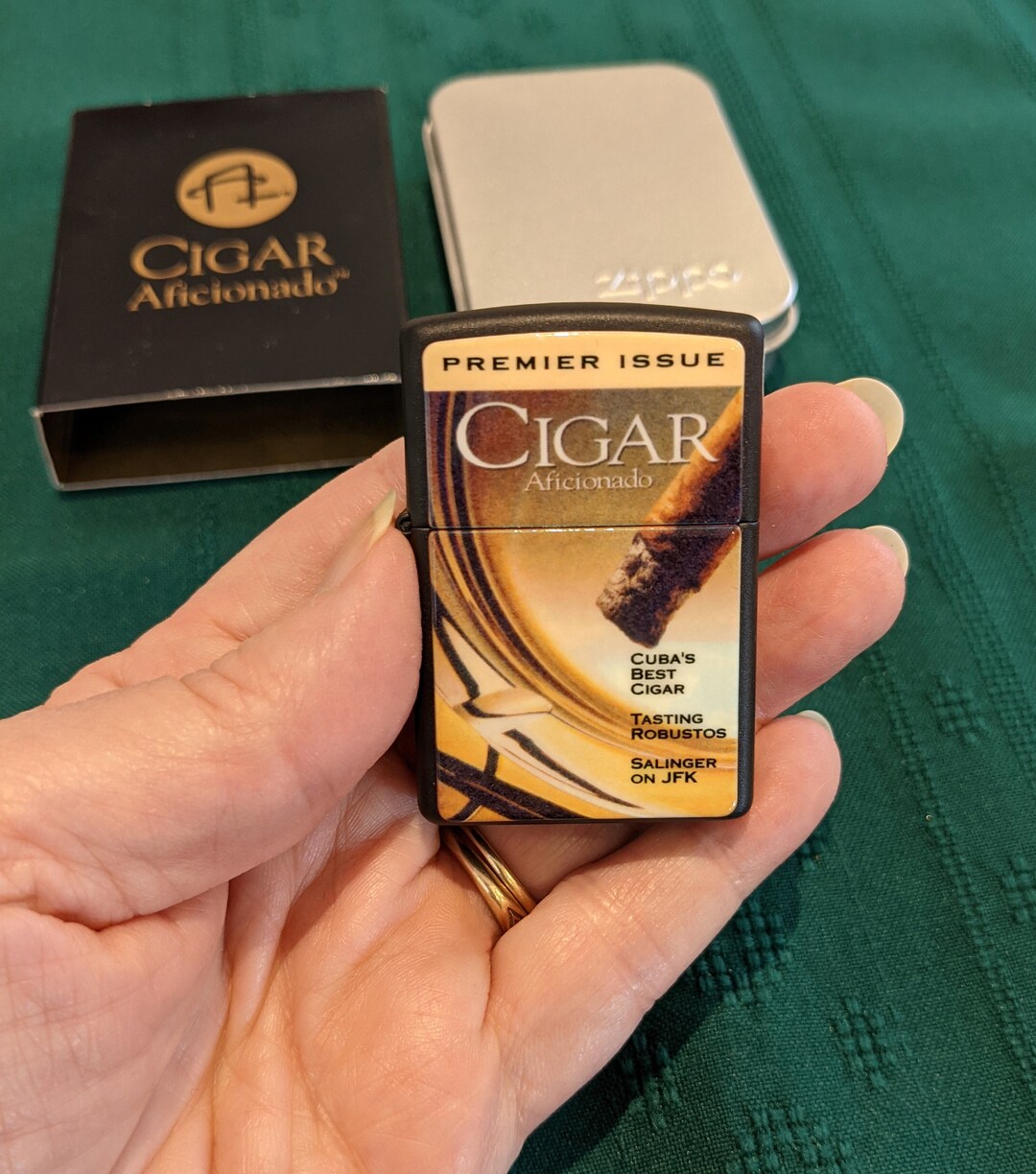 Zippo Cigar Aficionado Premier Issue Black Matte Lighter Etsy