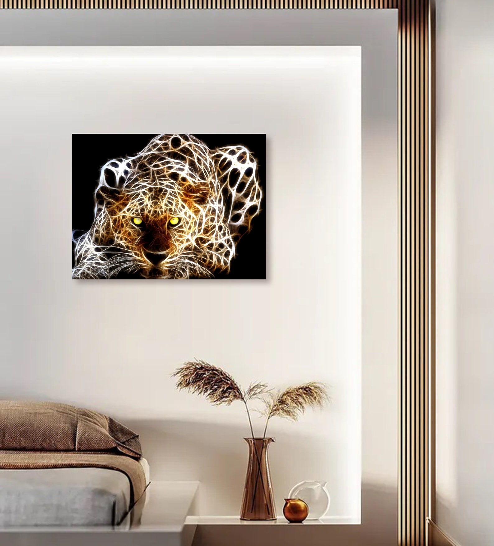 Led Canvas Wall Art Led Frame Decoration Led Canvas Wall Etsy