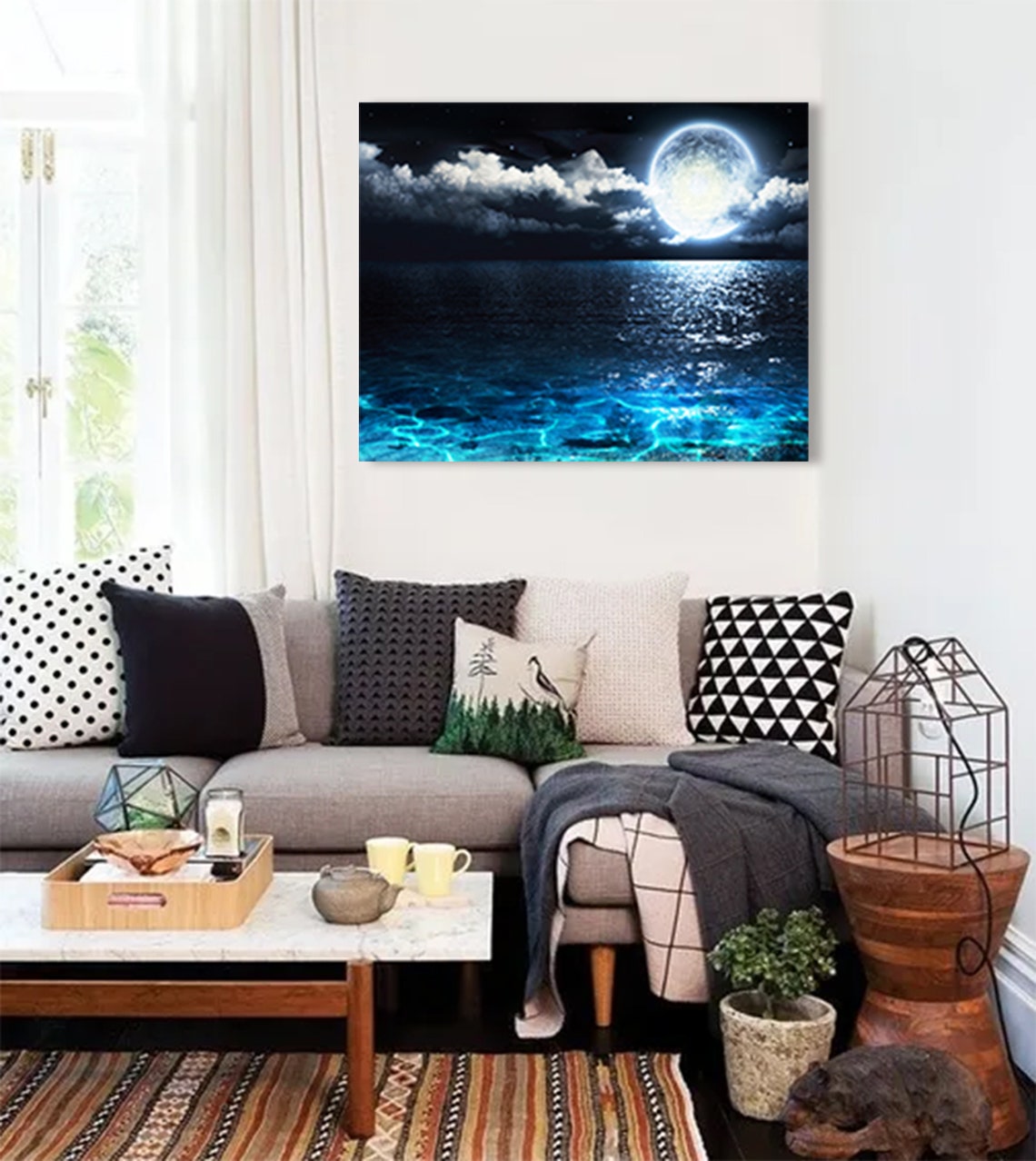 Led Lighted Wall Art Led Frame Decoration Led Canvas Wall Etsy