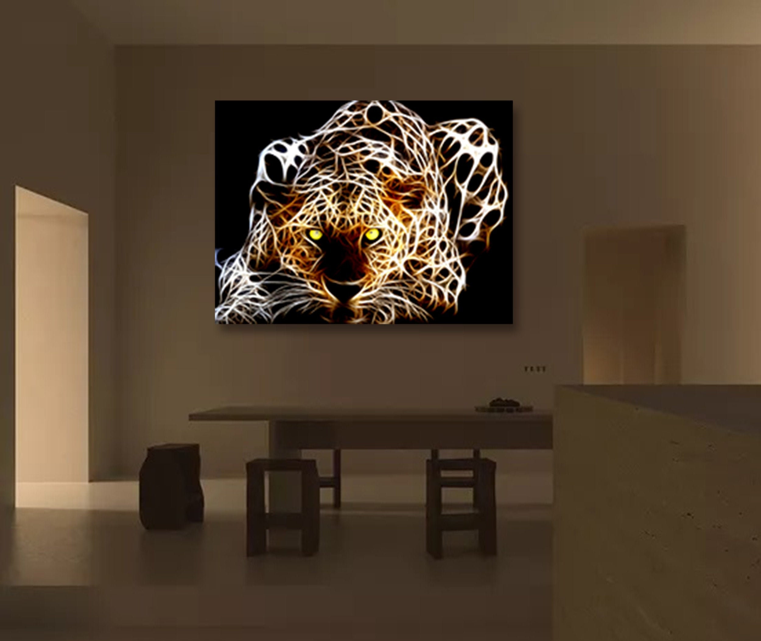 Led Canvas Wall Art Led Frame Decoration Led Canvas Wall Etsy