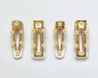 Clear Flower Resin Hair Clip | 1 pc