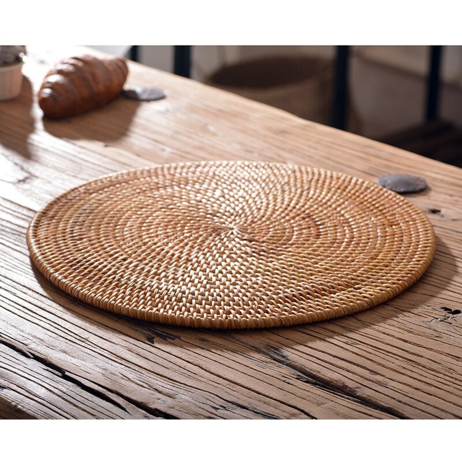 Oval Round Rattan Placemats Natural Rattan HandWoven Etsy