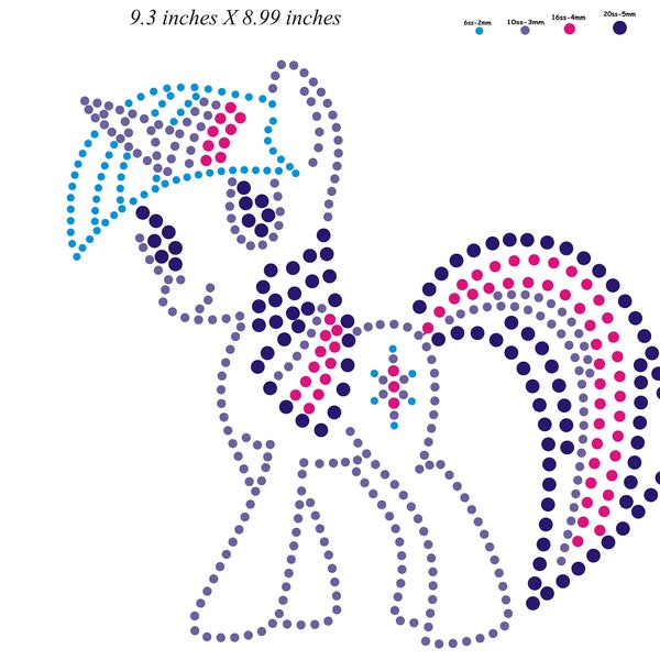 Rhinestone Template Design Sparkle Pony Unicorn Digital Download