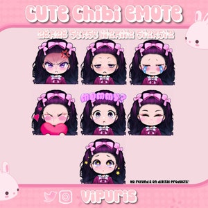 KAWAII CHIBI GIRL emotes for discord, twitch, youtube, and streamers